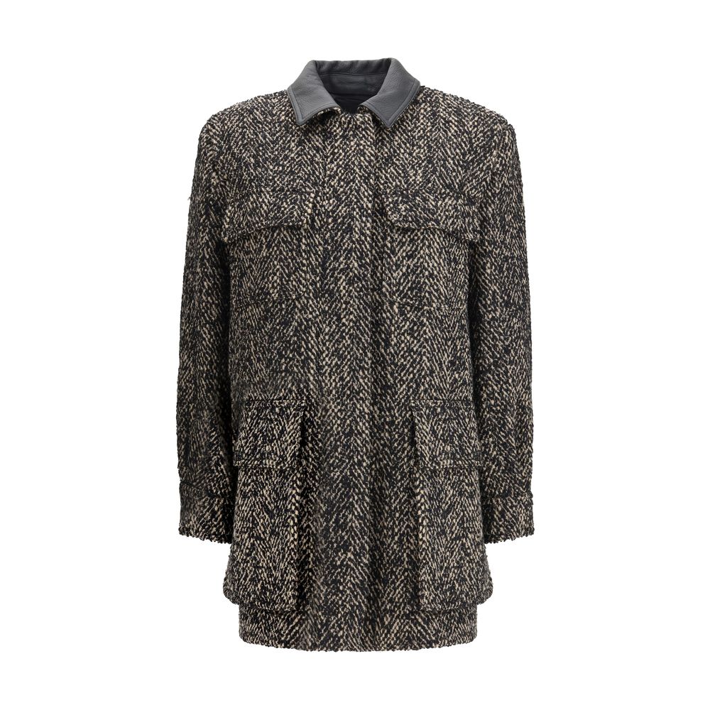 Max Mara Brauner Wollmantel aus Fleece