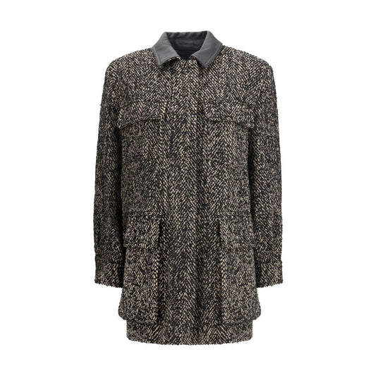Max Mara Brauner Wollmantel aus Fleece