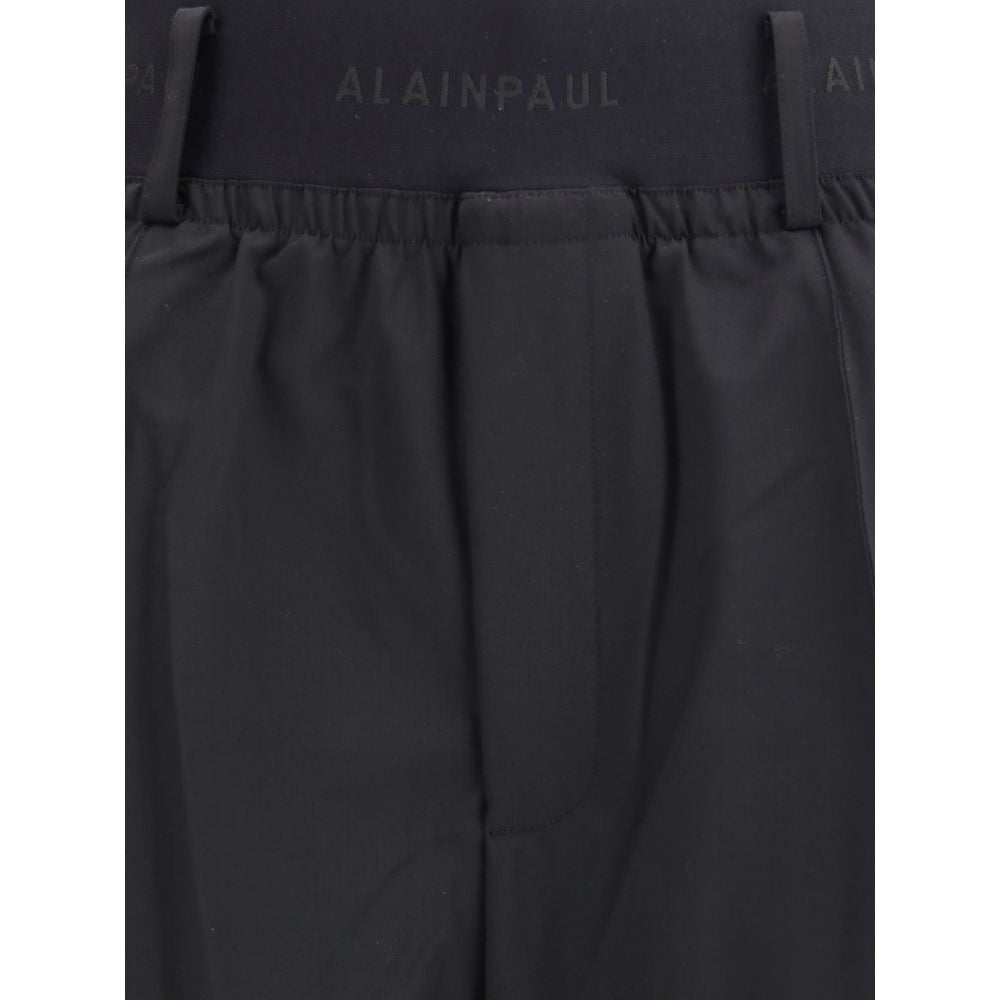 ALAINPAUL Schwarze Wollhose aus Fleece