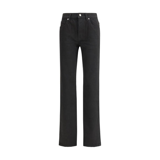 Saint Laurent Schwarze Baumwolljeans mit geradem Bein