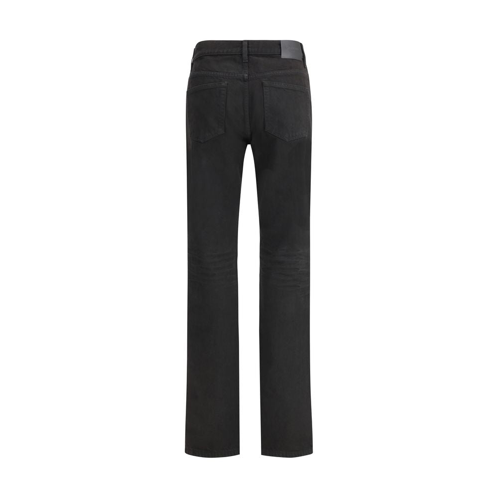 Saint Laurent Schwarze Baumwolljeans mit geradem Bein