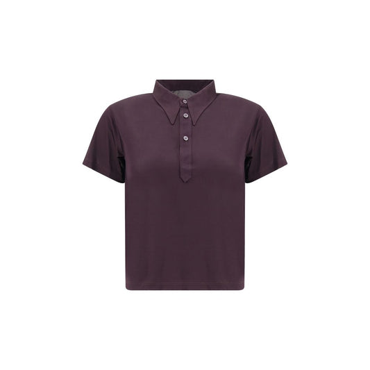 Margiela Violett-farbenes Viskose-Poloshirt