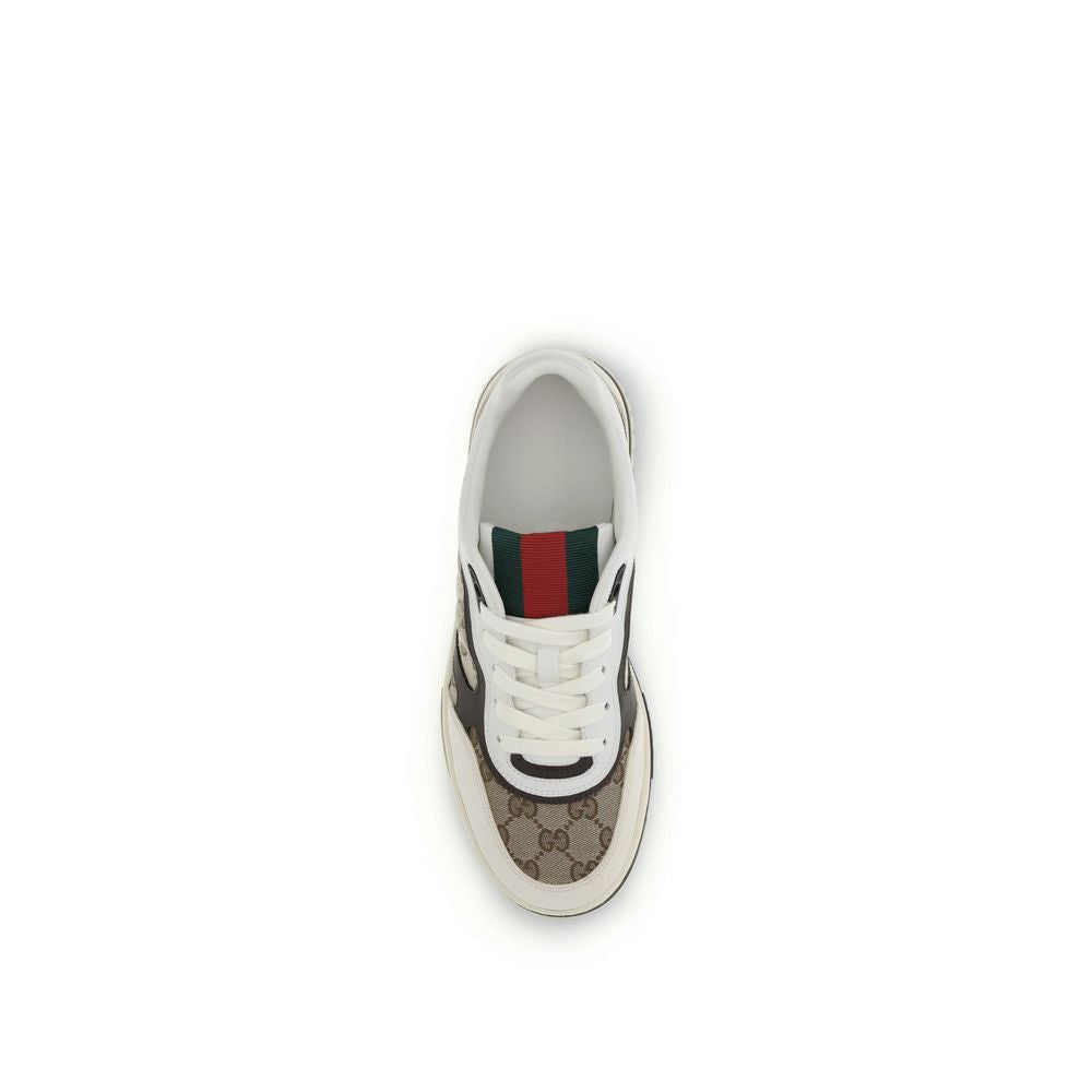 Gucci Beige Sneaker aus Stoff mit niedrigem Schaft