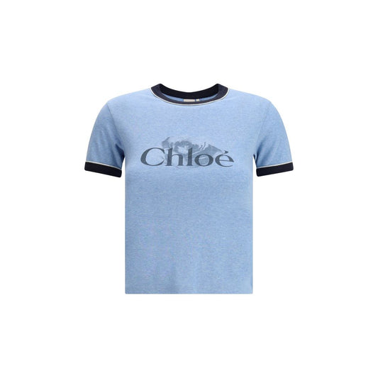 Chloé Hellblaues Baumwoll-T-Shirt