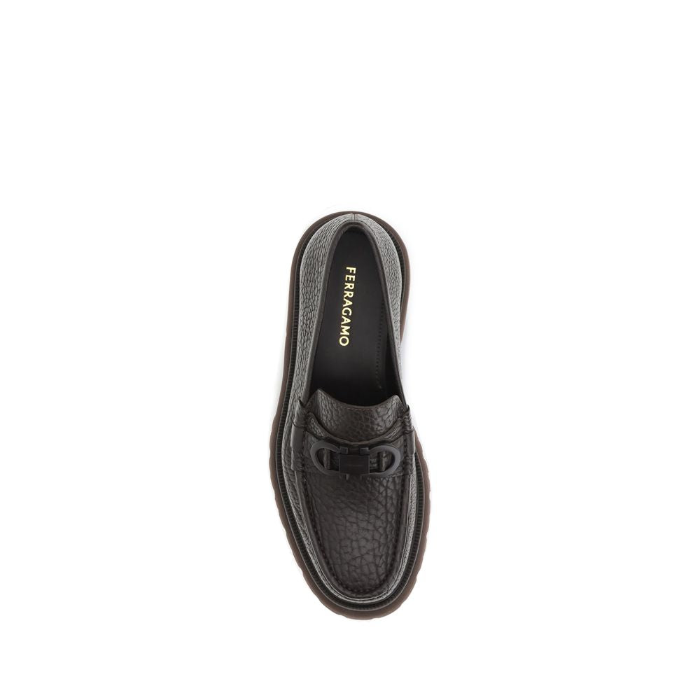 Ferragamo Braune Kalbsleder Bos Taurus Slip-On Loafer