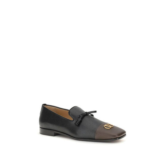 Valentino Garavani Schwarze Loafer aus Ziegenleder