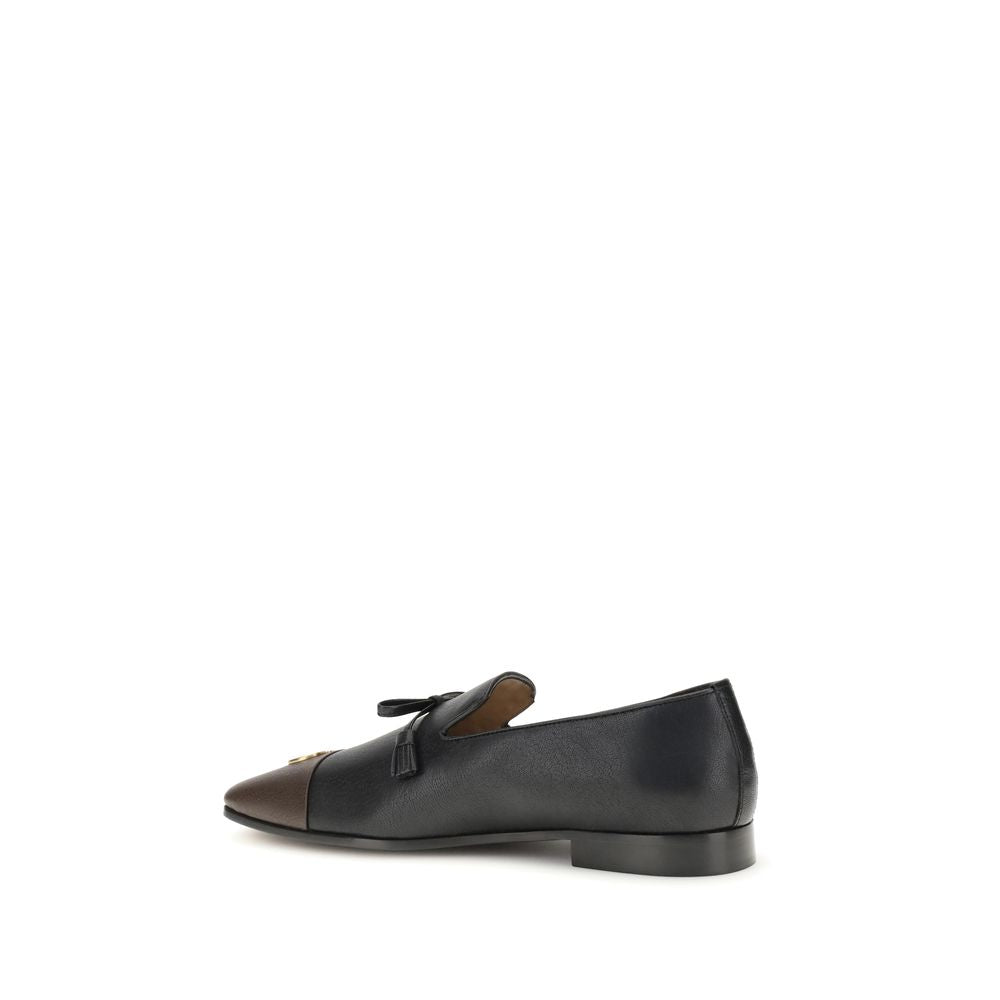 Valentino Garavani Schwarze Loafer aus Ziegenleder