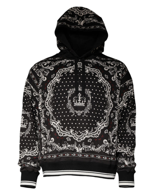 Dolce & Gabbana Kapuzenpullover mit Bandana-Print und Kronenlogo aus Baumwolle