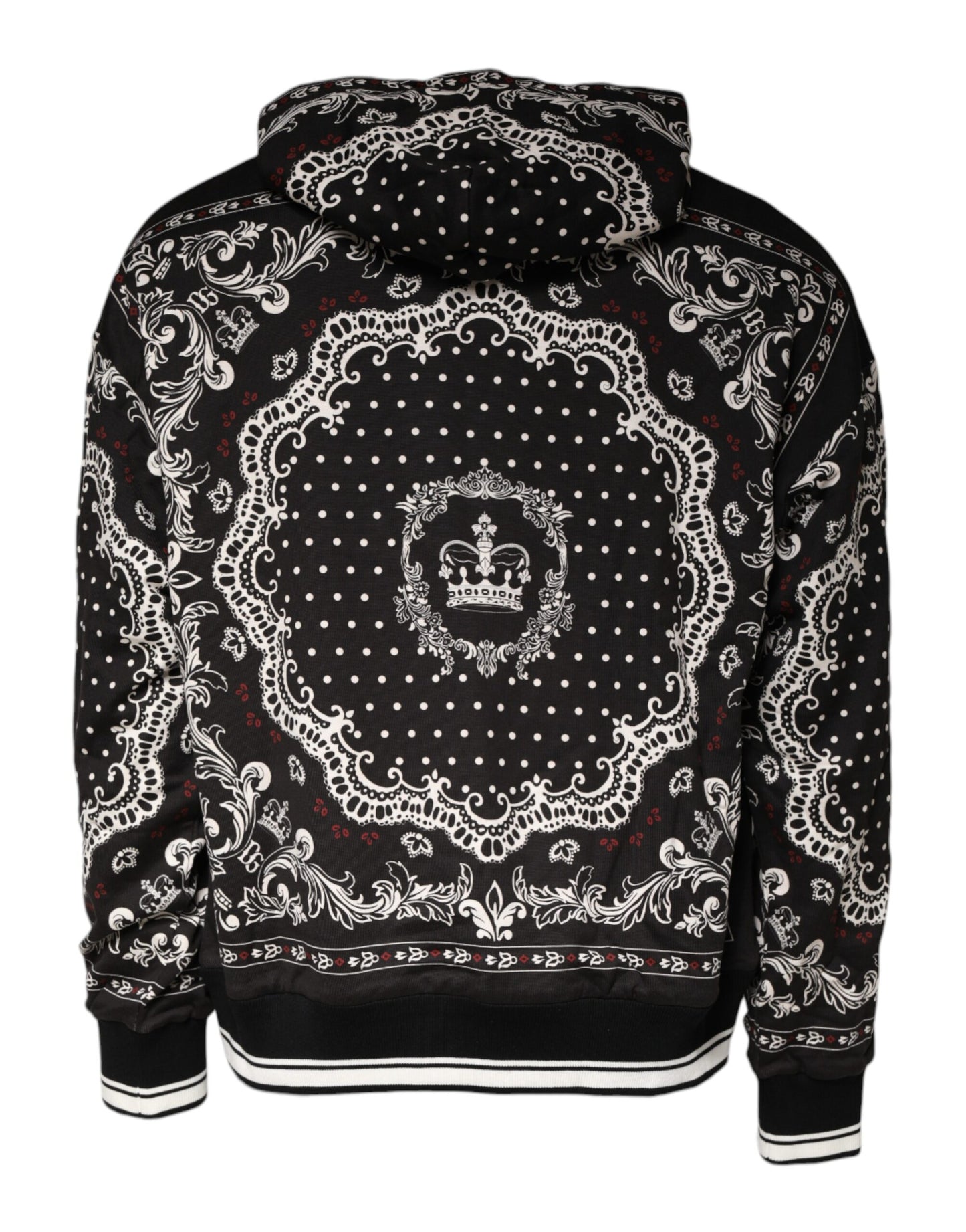 Dolce & Gabbana Kapuzenpullover mit Bandana-Print und Kronenlogo aus Baumwolle