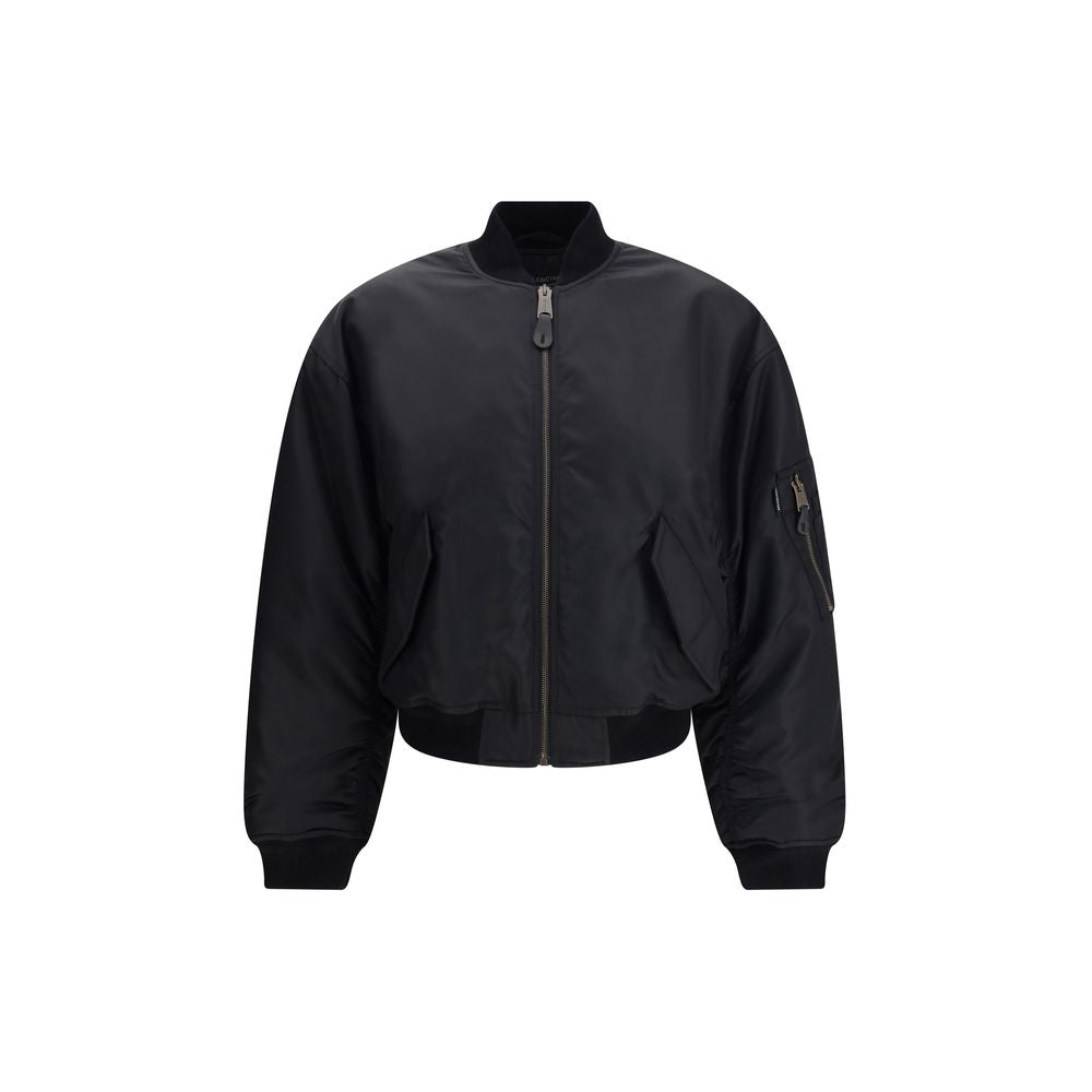 Balenciaga Schwarze Bomberjacke aus Polyamid