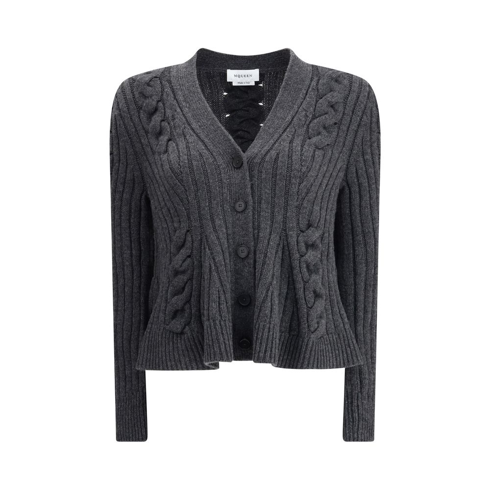 Alexander McQueen Grauer Wollcardigan