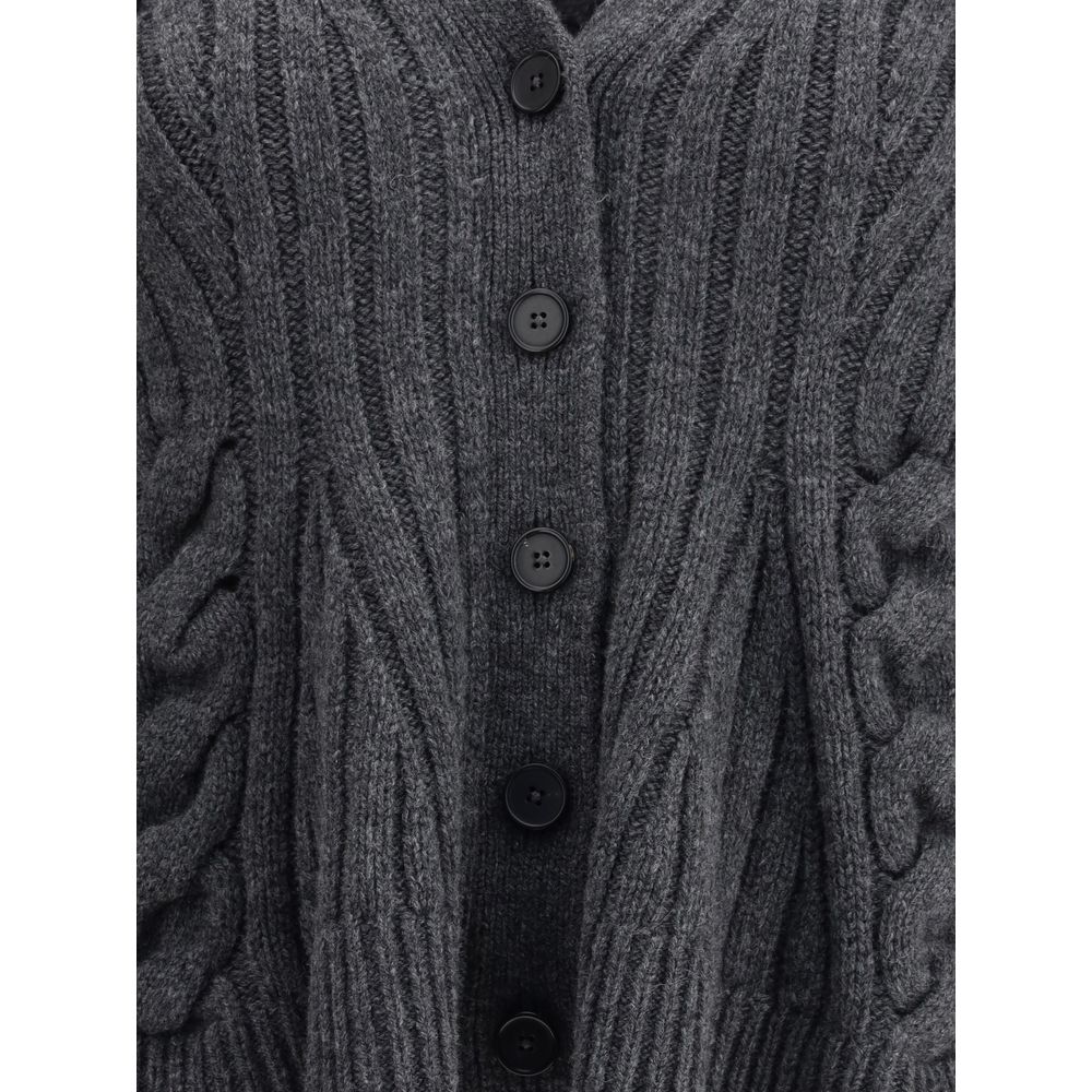 Alexander McQueen Grauer Wollcardigan