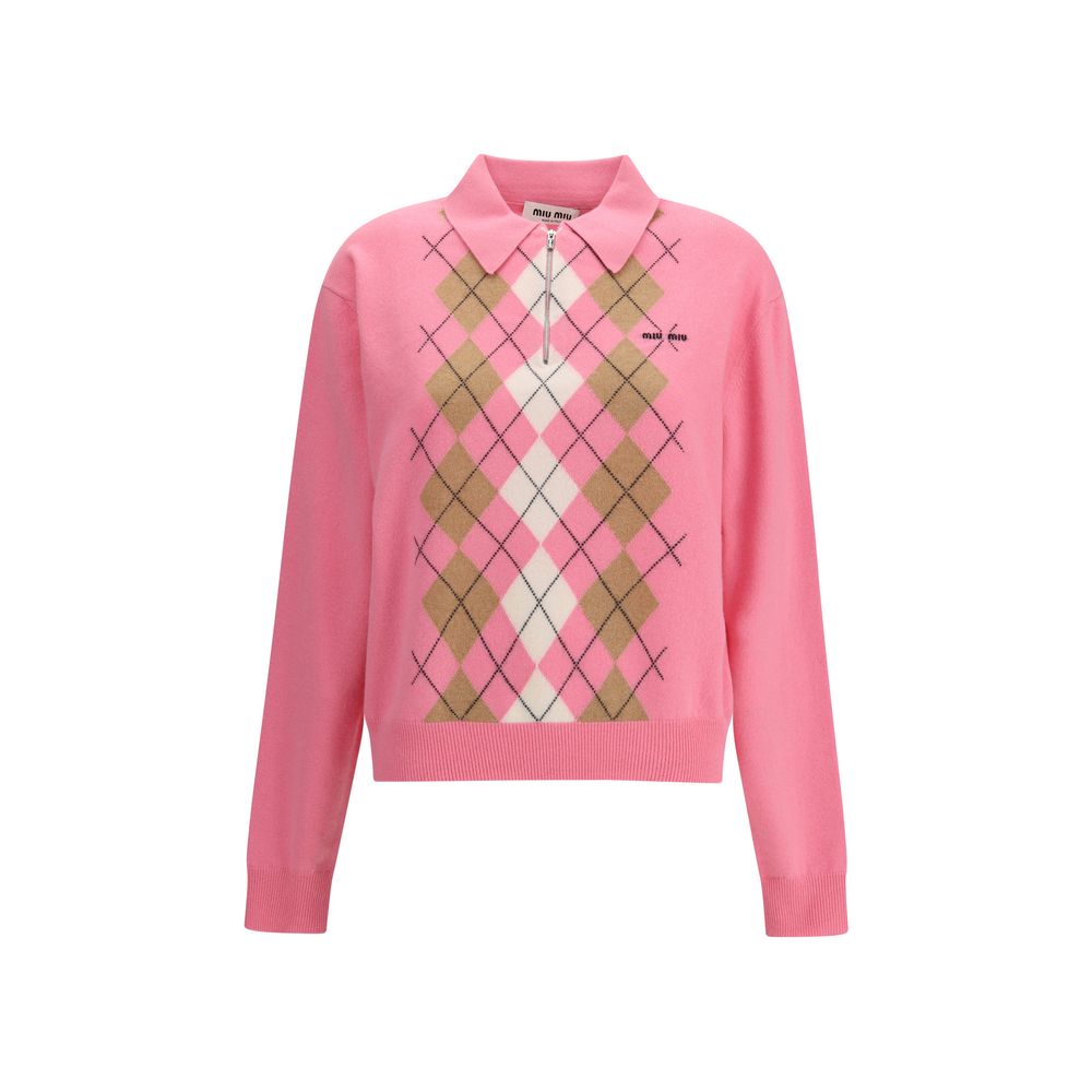 Miu Miu Kaschmir-Sweatshirt mit Argyle-Muster