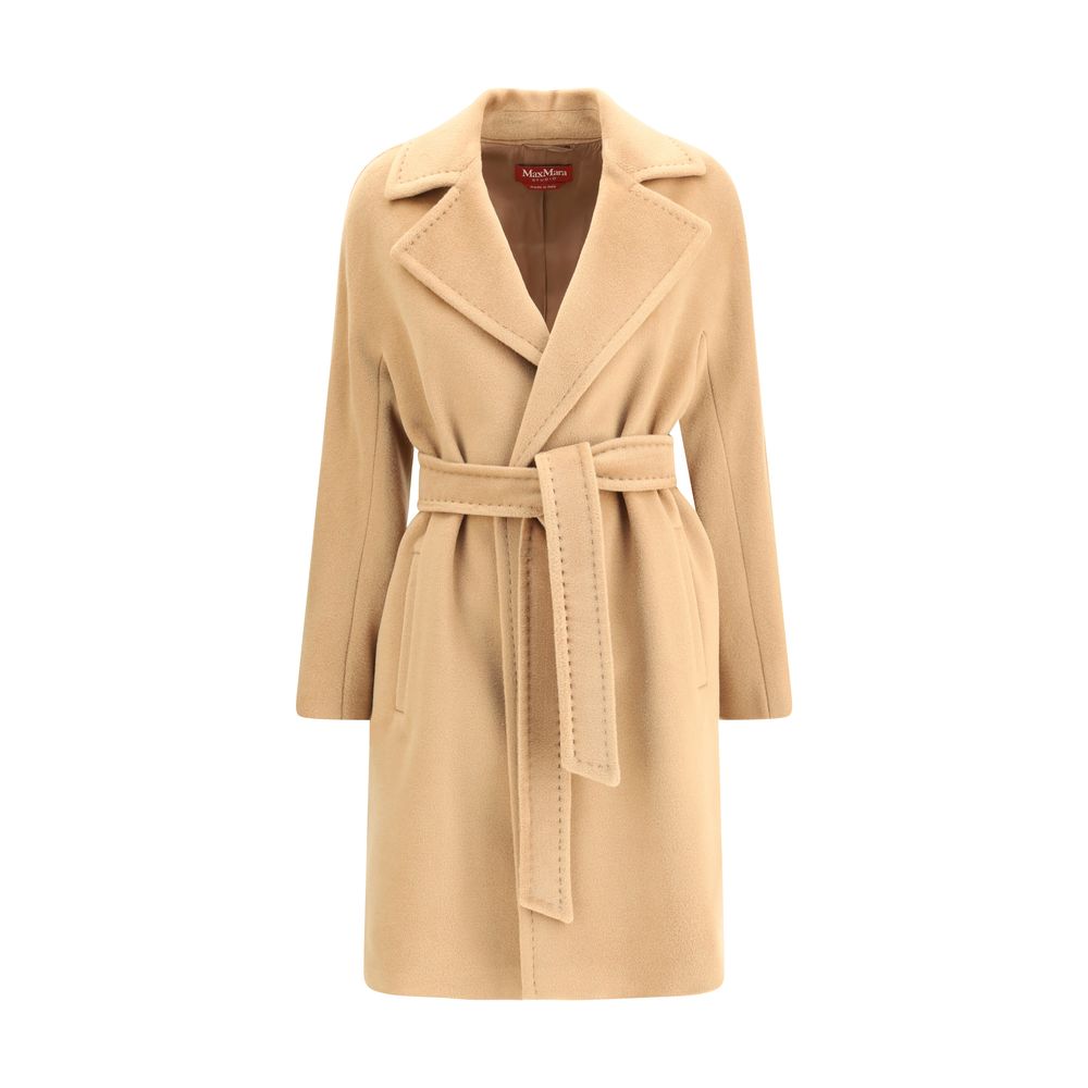 Max Mara Beiger Fleece-Wollmantel