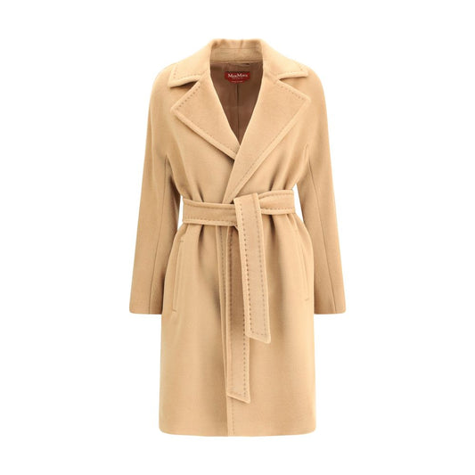 Max Mara Beiger Fleece-Wollmantel