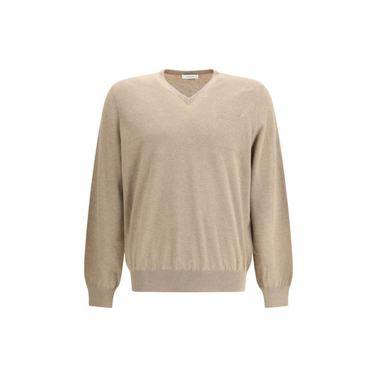 Ferragamo Beiger Fleece-Wollpullover