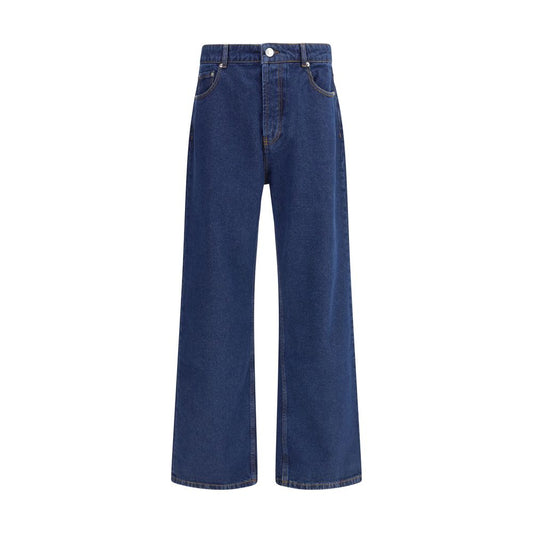Ami Paris Blaue Baumwoll-Jeans mit geradem Bein