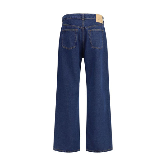 Ami Paris Blaue Baumwoll-Jeans mit geradem Bein