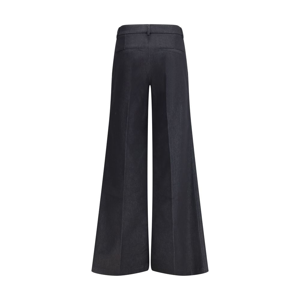 Darkpark Schwarze Polyester-Hosen mit ausgestelltem Bein