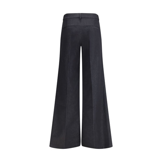 Darkpark Schwarze Polyester-Hosen mit ausgestelltem Bein