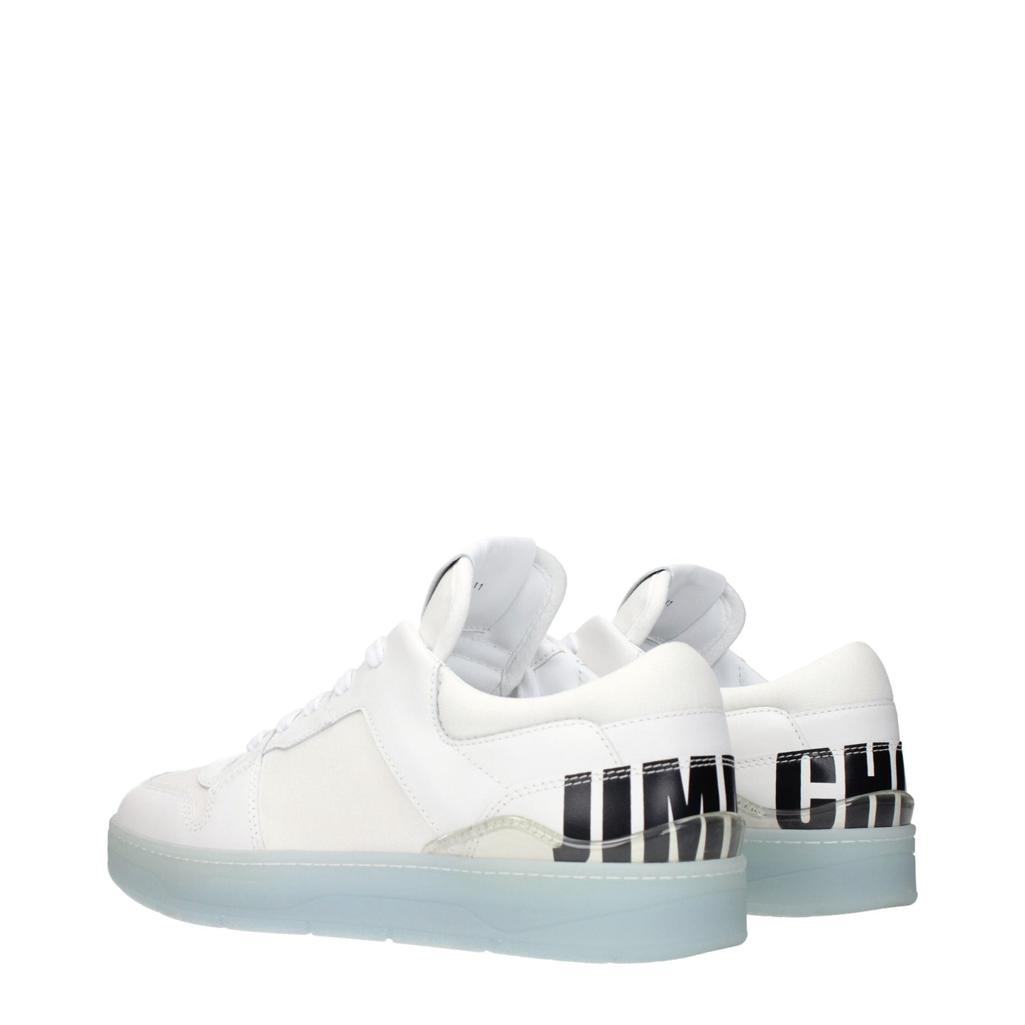 Jimmy Choo Weiße Leder-Sneakers mit niedrigem Schaft