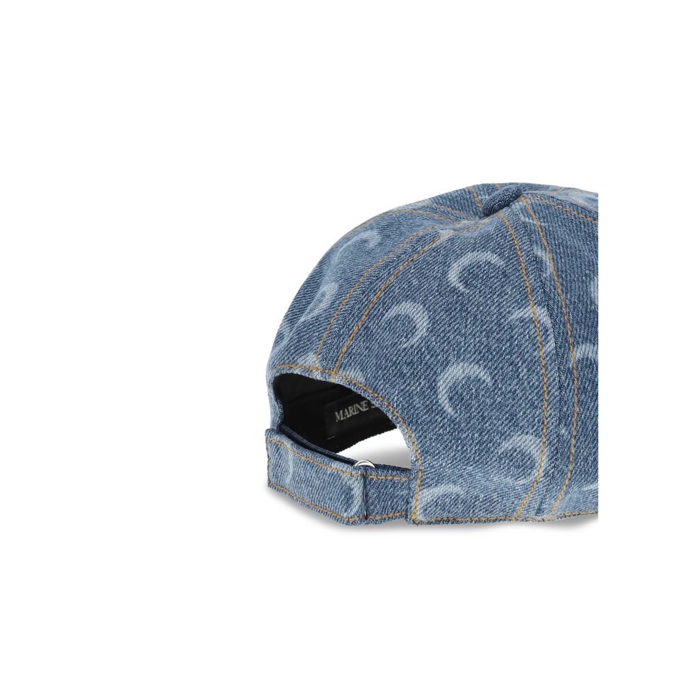 Marine Serre Hellblaue Baumwoll-Kappe (Baseball-Mütze)