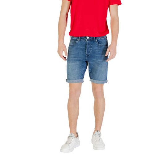 Replay Blaue Baumwoll-Bermuda-Shorts