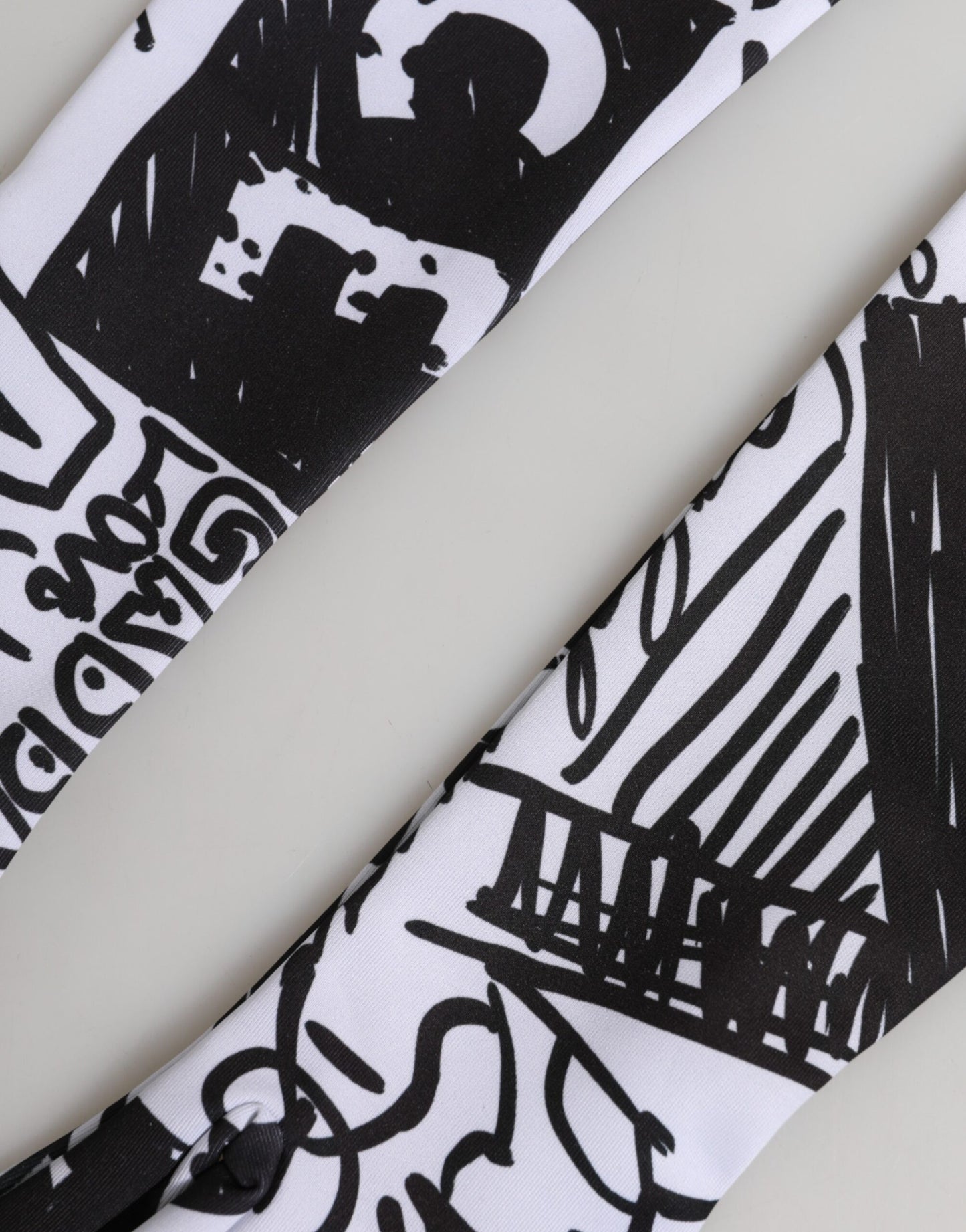 Dolce & Gabbana Handschuhe Schwarz-Weiß DG Logo Ellenbogenlänge