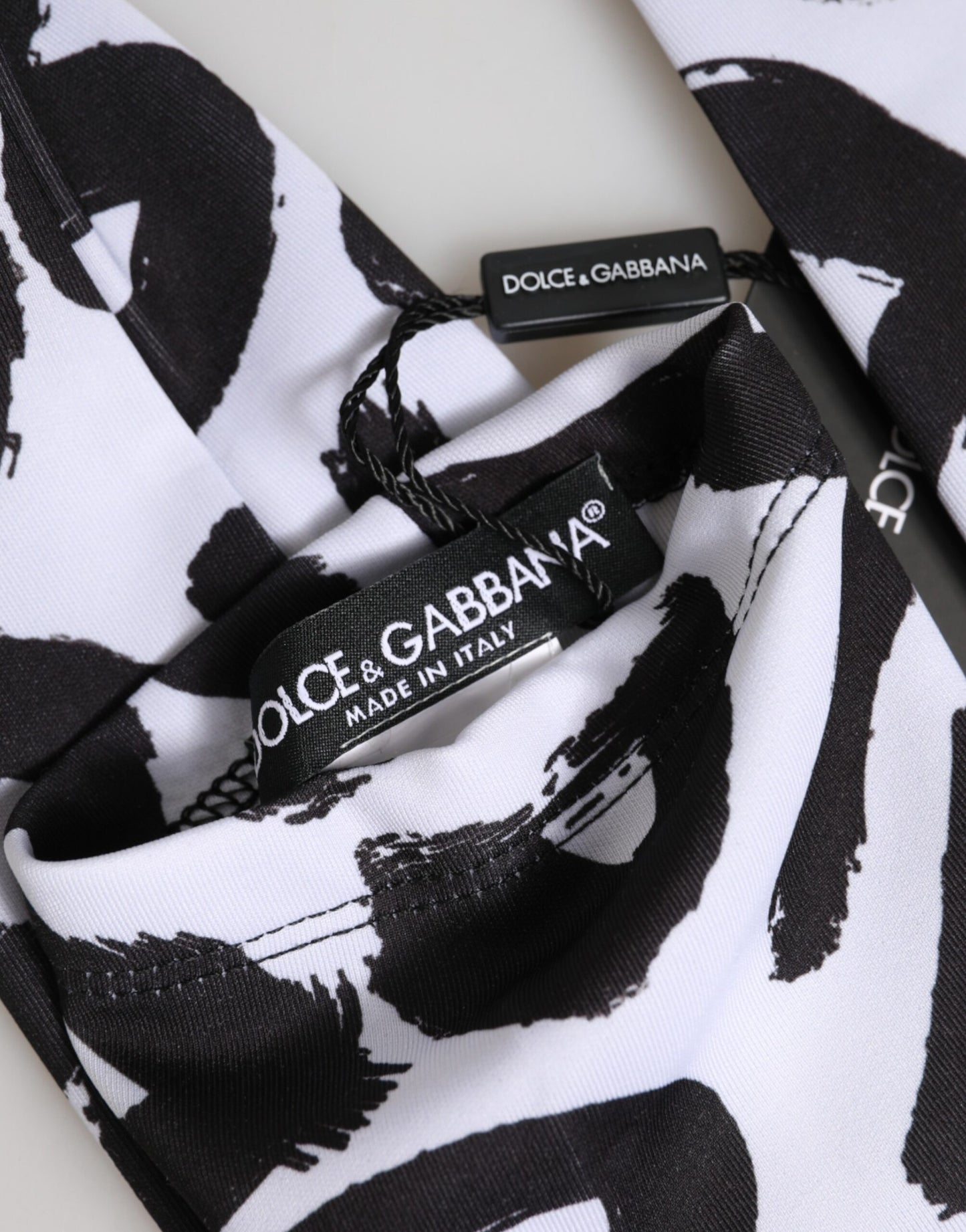 Dolce & Gabbana Schwarze und Weiße DG Logo Ellenbogenlange Handschuhe