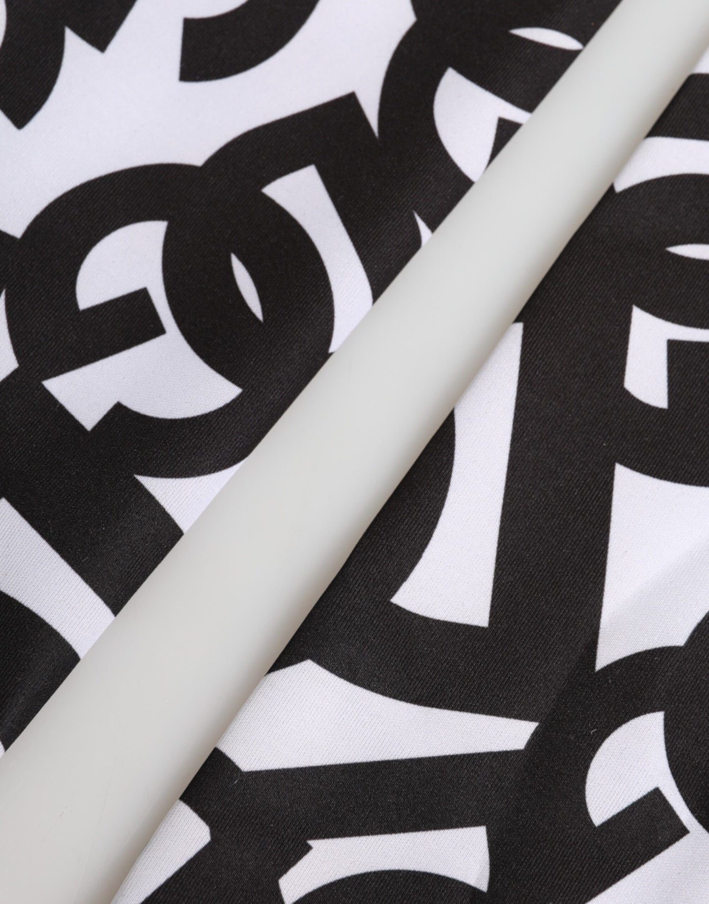 Dolce & Gabbana Schwarze und Weiße DG Logo Ellenbogenlange Fingerhandschuhe