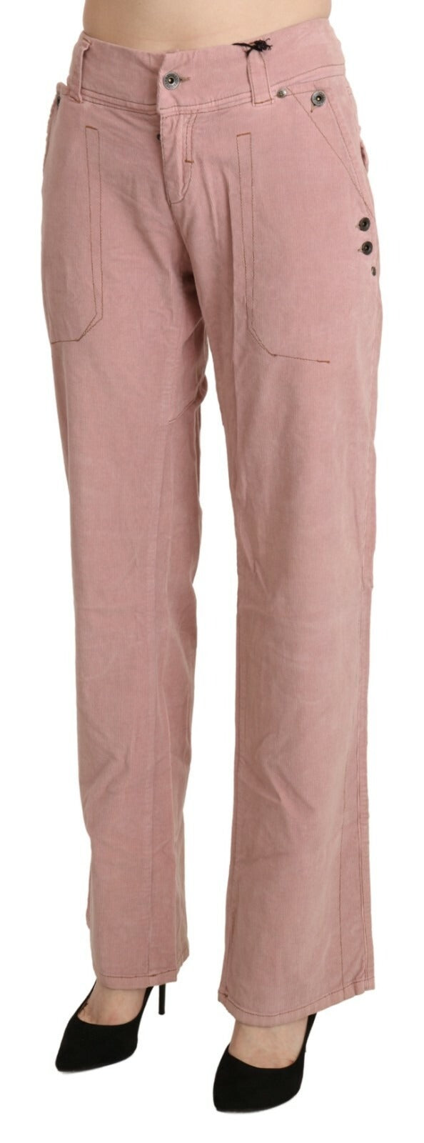 Ermanno Scervino Baumwoll-Pinke High-Waist-Hose
