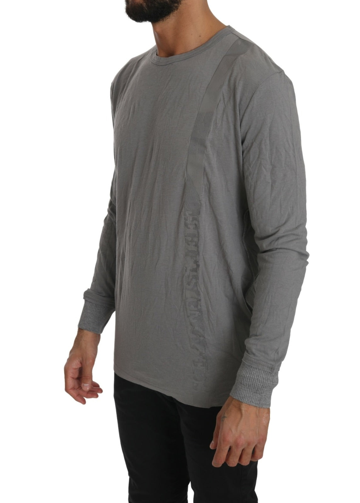 Scervino Street Baumwoll-Pullover mit Rundhalsausschnitt in Grau
