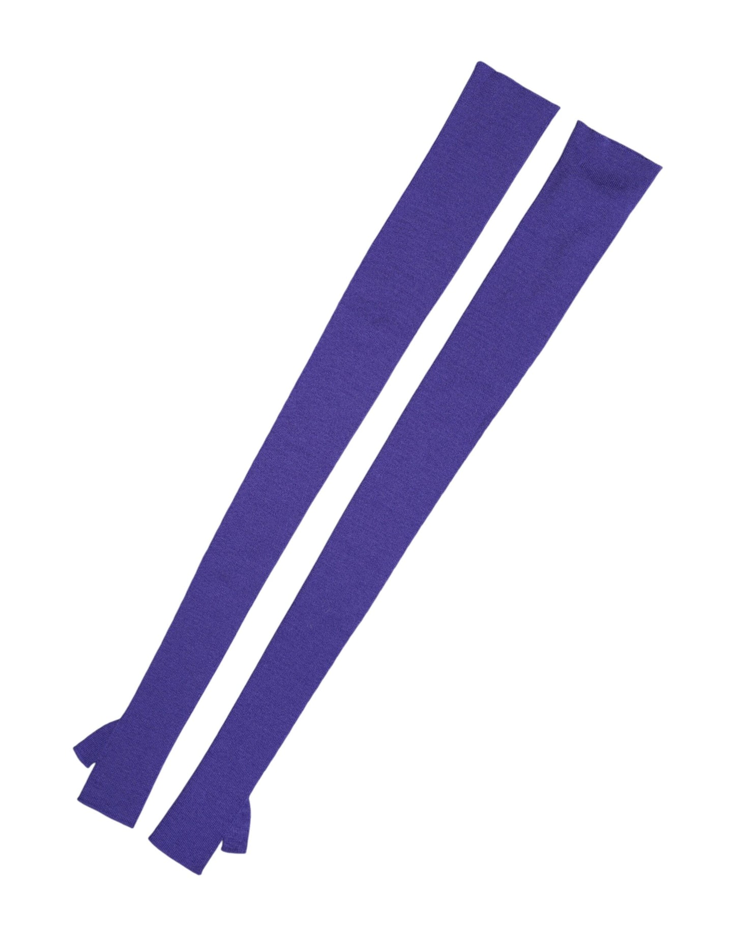 Dolce & Gabbana Violette Fingerlose Ellenbogenlange Handschuhe aus Wolle