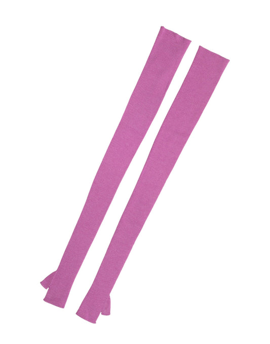 Dolce & Gabbana Rosa Fingerlose Ellenbogenlange Handschuhe aus Wolle