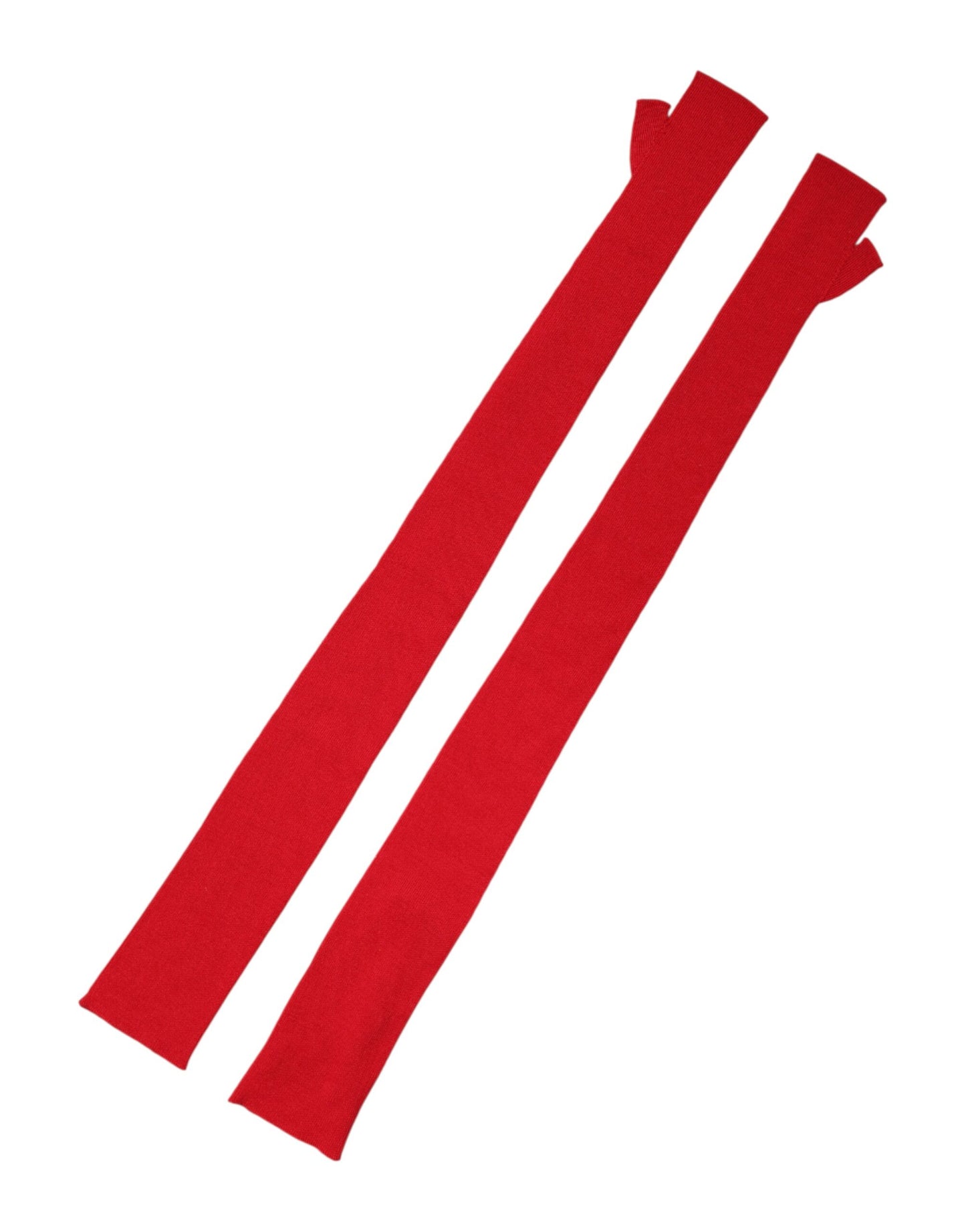 Dolce & Gabbana Rote Fingerlose Ellenbogenlange Handschuhe aus Wolle