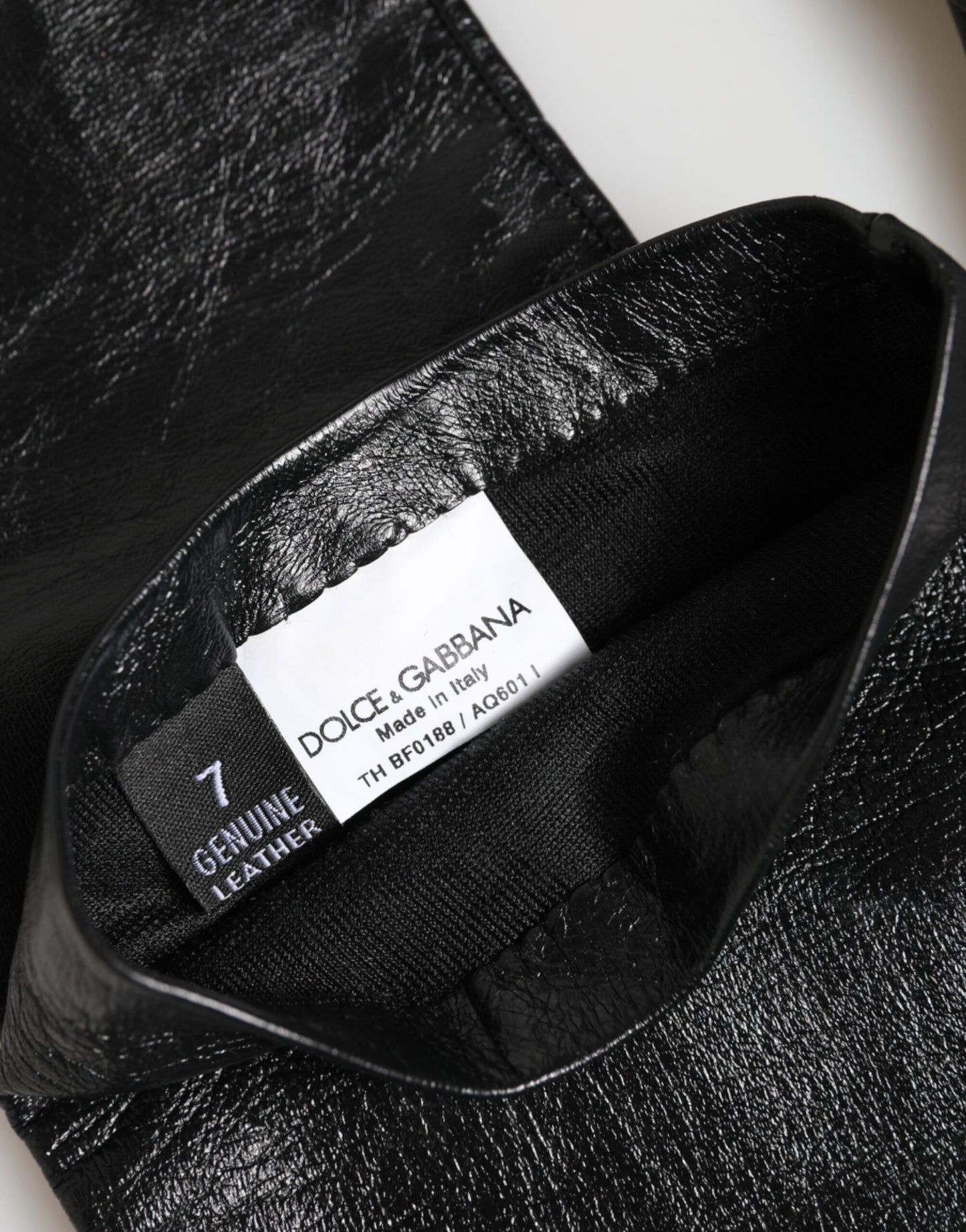 Dolce & Gabbana Schwarze Polyester-Handschuhe bis zum Ellenbogen