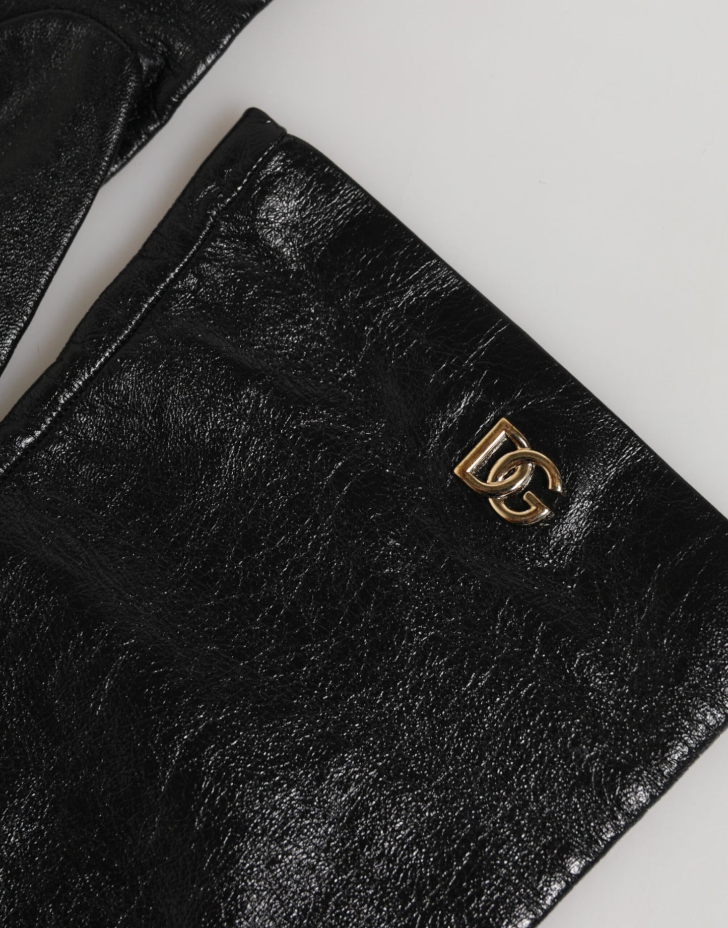 Dolce & Gabbana Schwarze Polyester-Handschuhe bis zum Ellenbogen