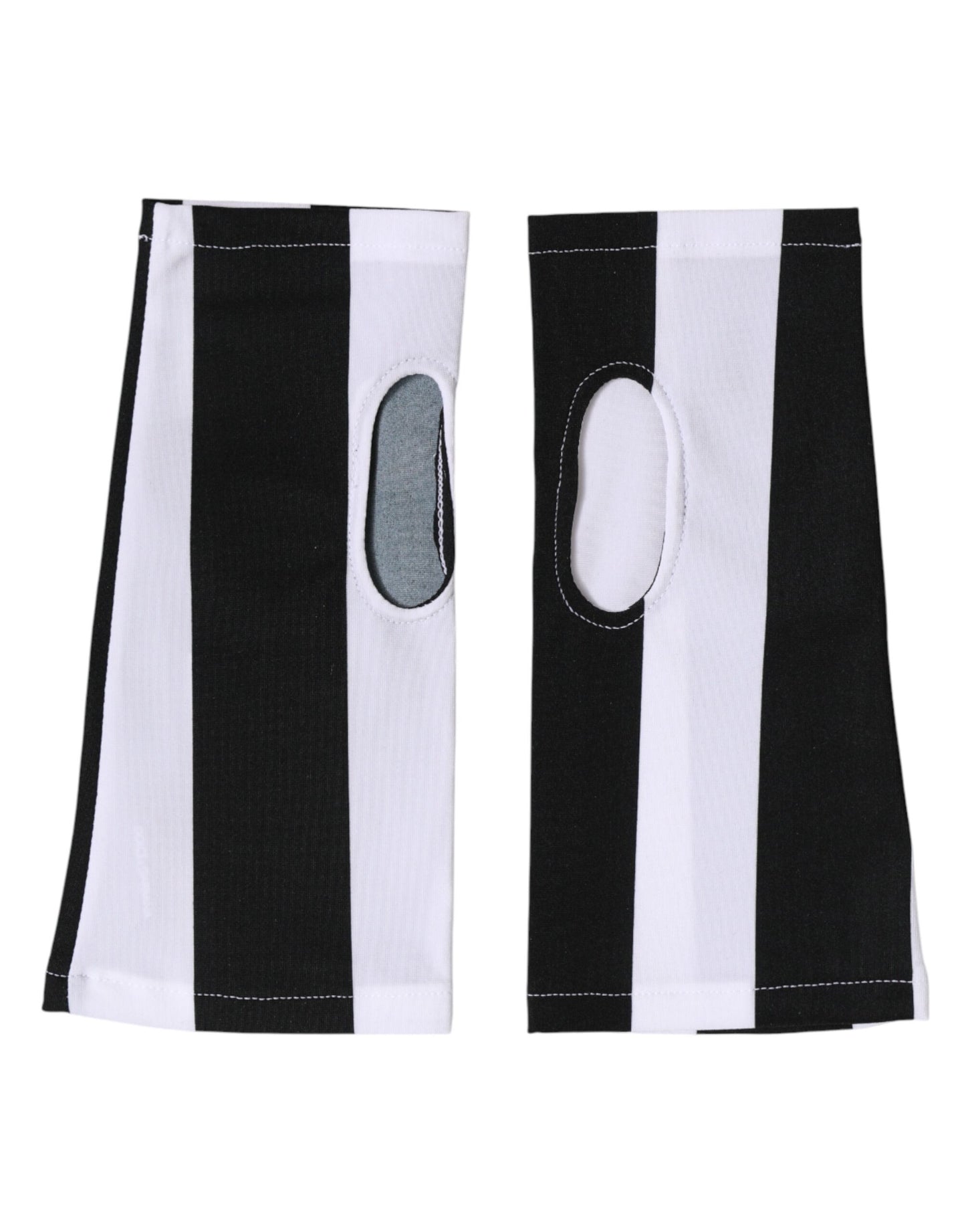 Dolce & Gabbana Fingerlose Handschuhe aus Nylon in Schwarz-Weiß