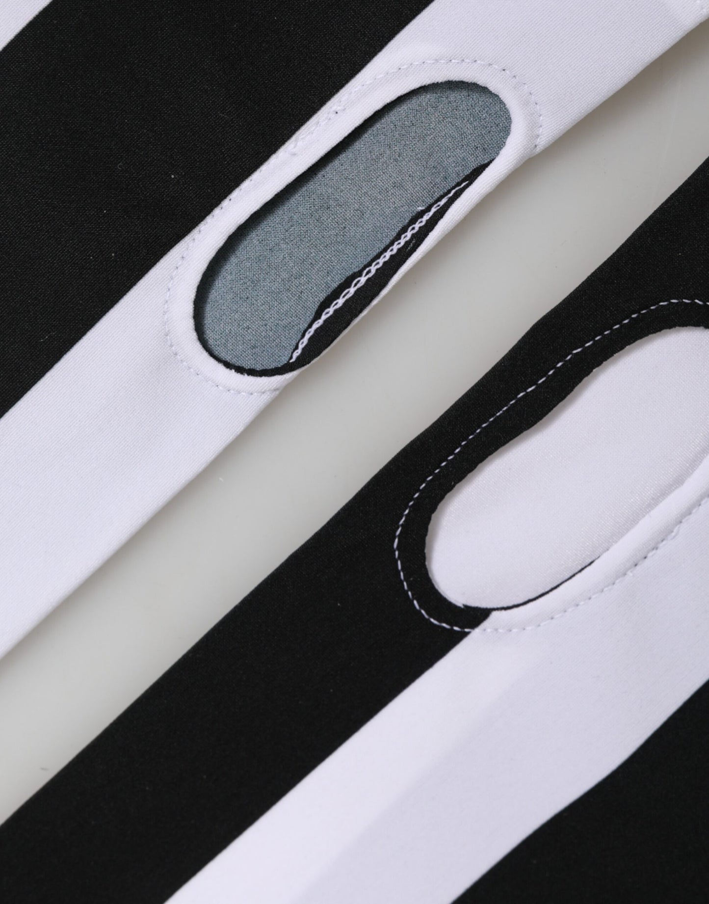 Dolce & Gabbana Fingerlose Handschuhe aus Nylon in Schwarz-Weiß