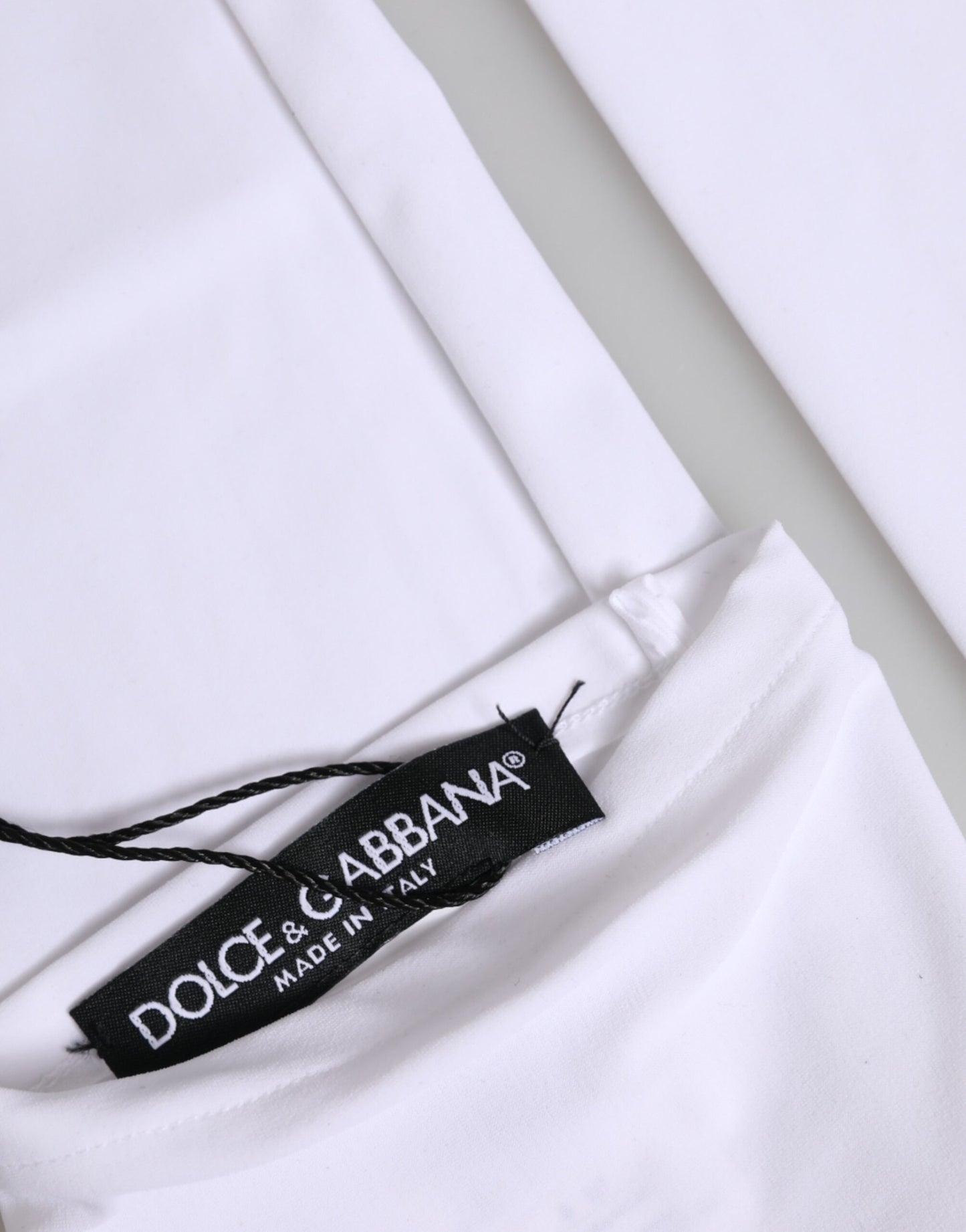 Dolce & Gabbana Weiße Nylon-Fingerlose Ellenbogenlange Handschuhe