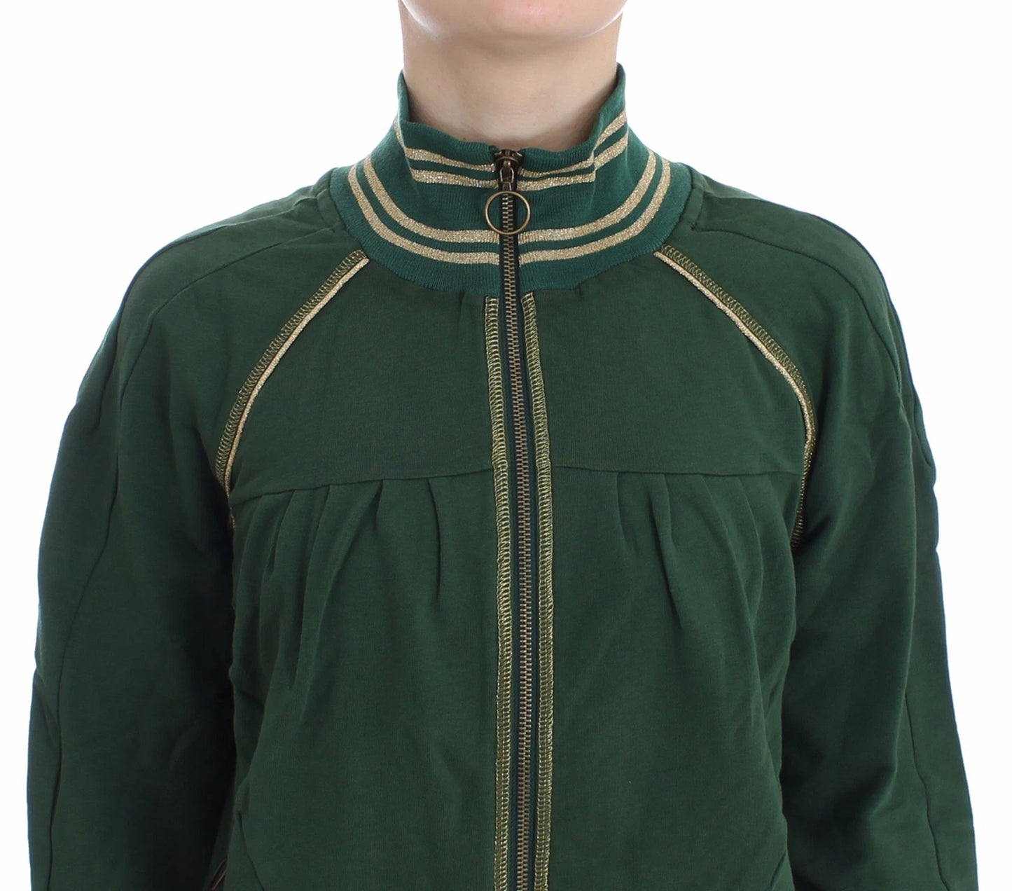 John Galliano Grüner Mock-Zip-Cardigan-Sweatshirt