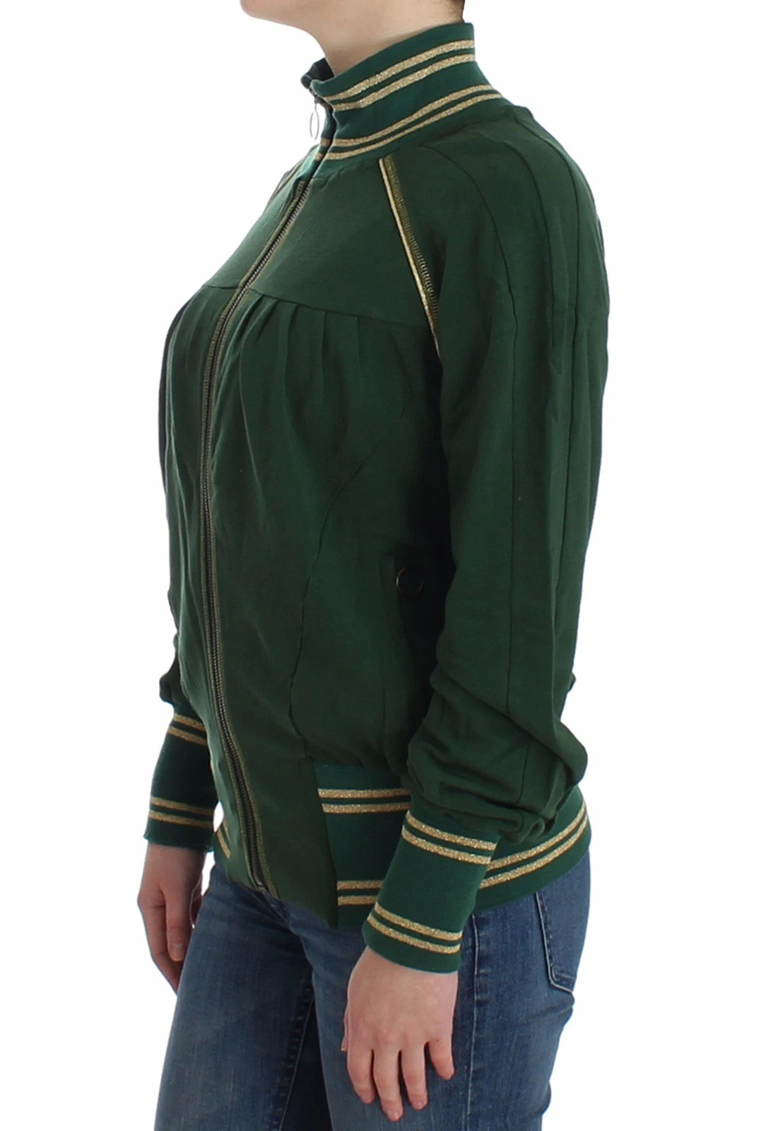 John Galliano Grüner Mock-Zip-Cardigan-Sweatshirt