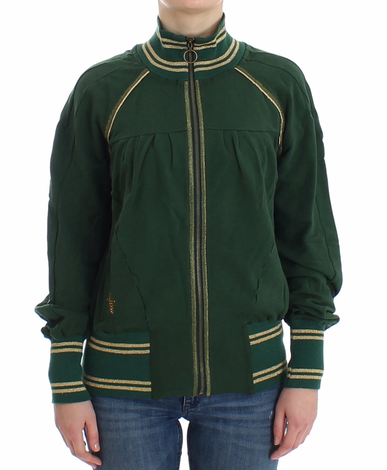 John Galliano Grüner Mock-Zip-Cardigan-Sweatshirt