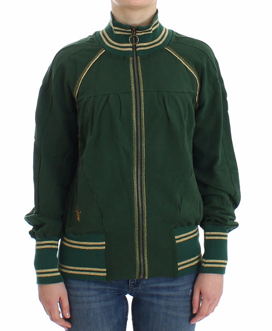 John Galliano Grüner Mock-Zip-Cardigan-Sweatshirt