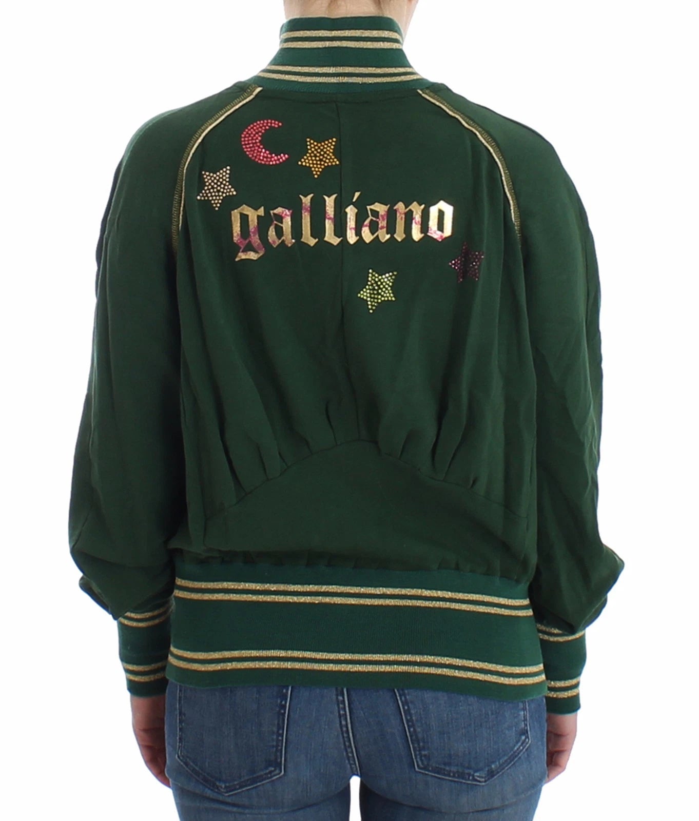 John Galliano Grüner Mock-Zip-Cardigan-Sweatshirt
