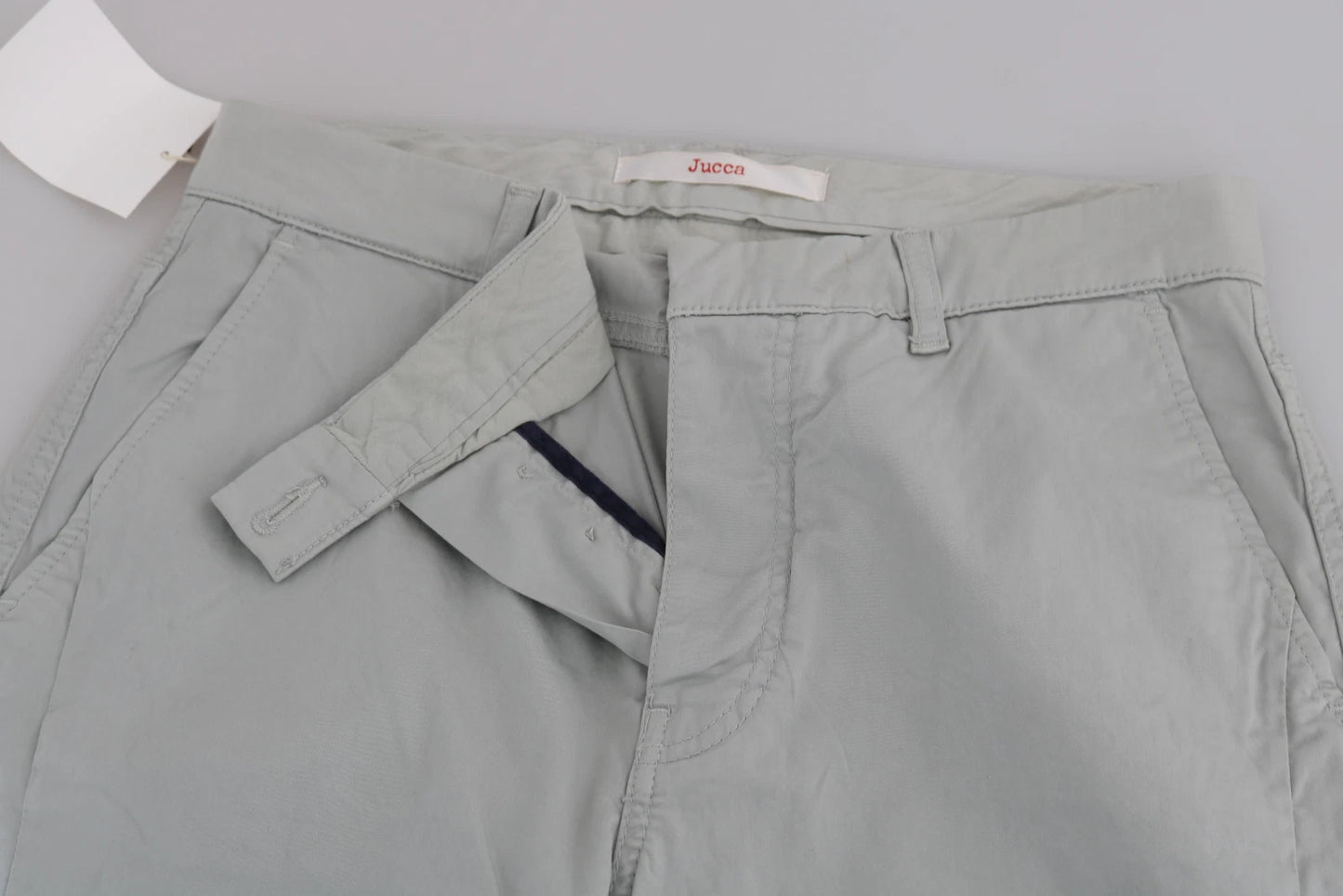 Jucca Baumwoll-Graue High-Waist Skinny Cropped Hose