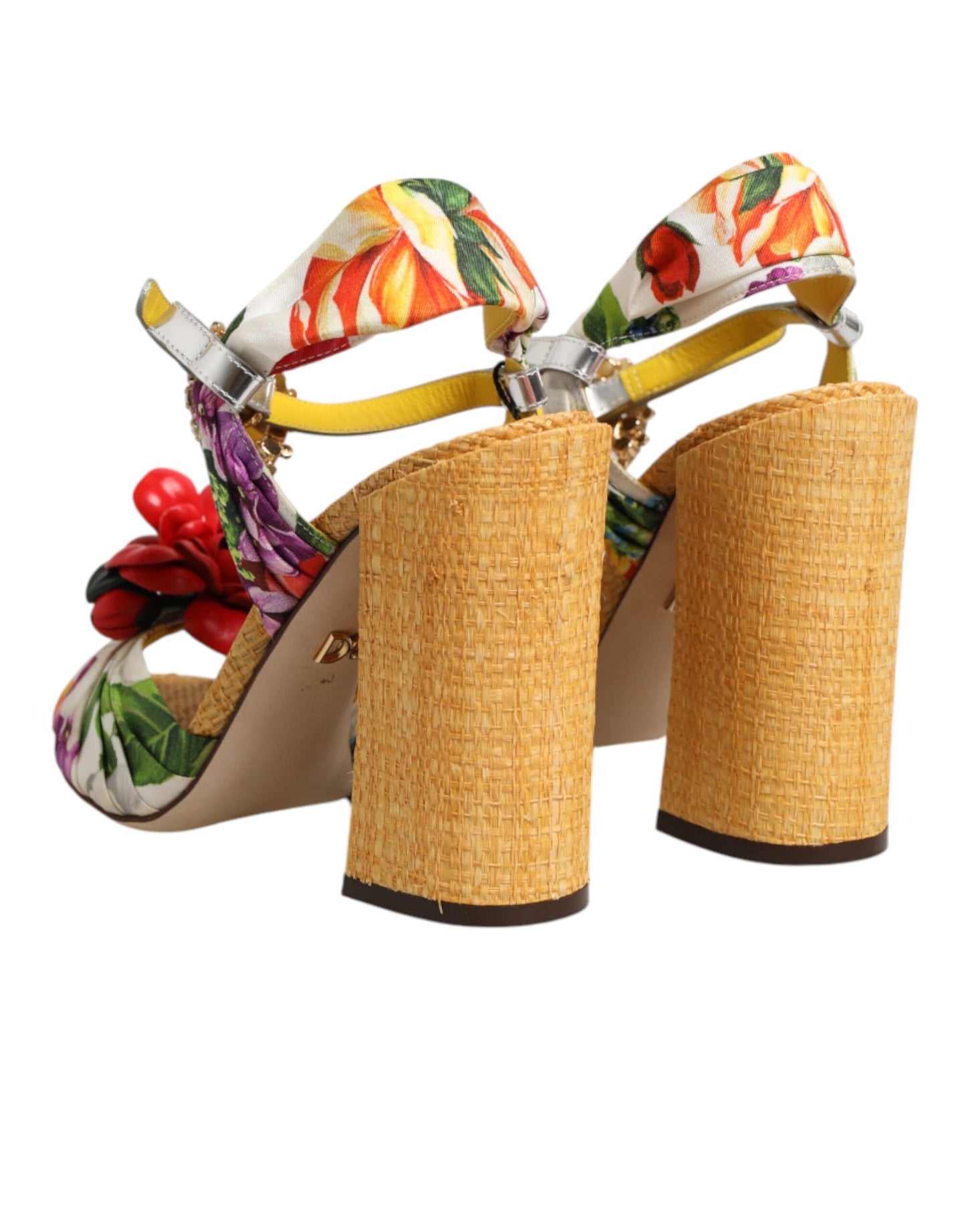 Dolce & Gabbana Sandalen mit floralem Kristallbesatz in Multicolor