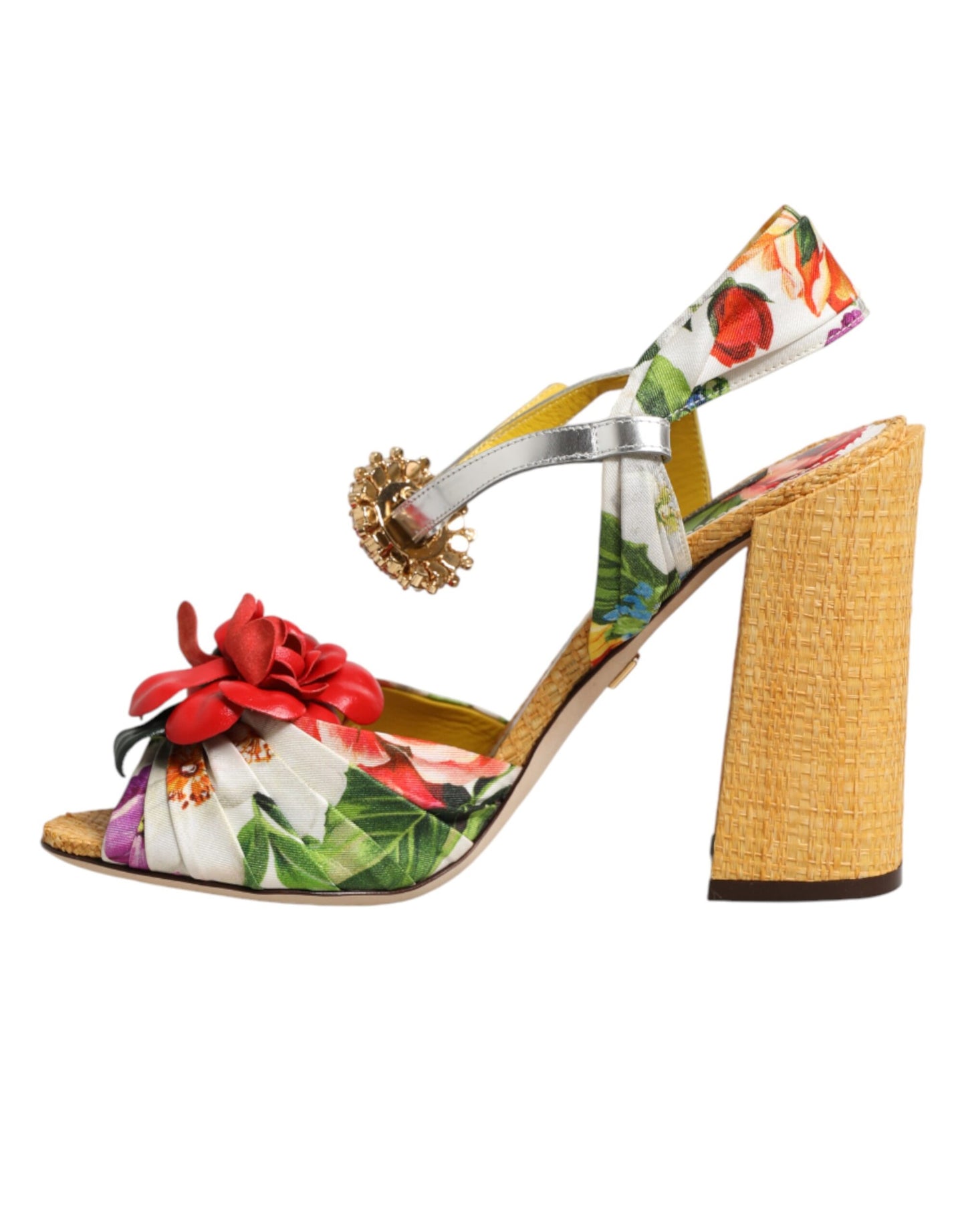 Dolce & Gabbana Sandalen mit floralem Kristallbesatz in Multicolor