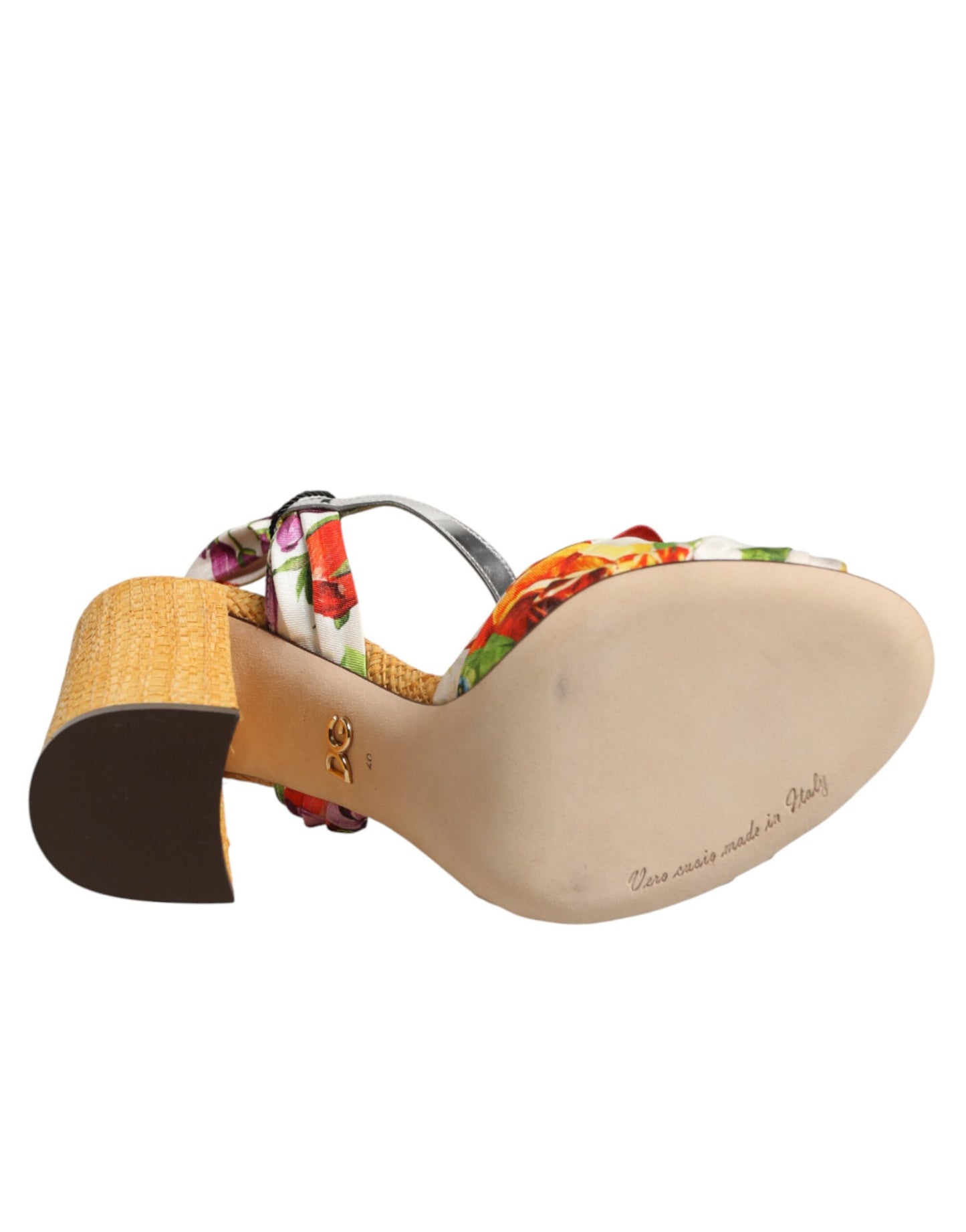 Dolce & Gabbana Sandalen mit floralem Kristallbesatz in Multicolor