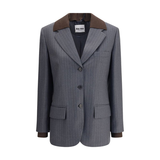 Miu Miu Grauer Wollblazer aus Fleece